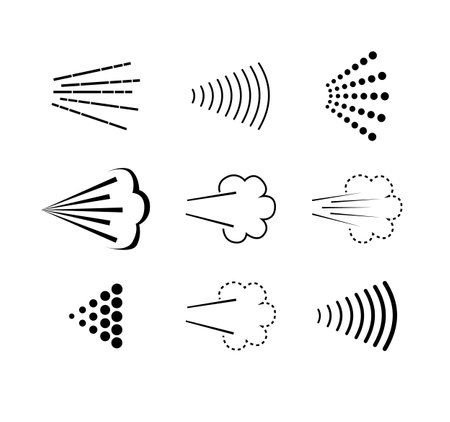 Aerosol spray vector icon of water or air sprayer nozzle for paint or deodorant spray.のイラスト素材