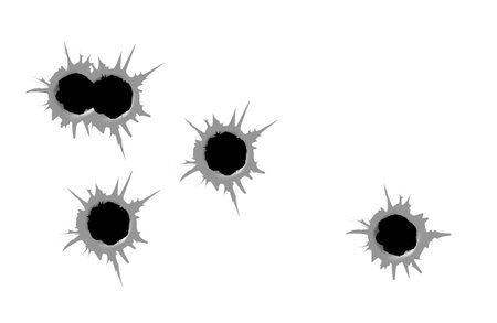 Bullet holes. Easy to place on different color or background. Vectorのイラスト素材
