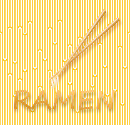 Illustration of ramen with empty space for text, noodles soup, asian food. .Vectorのイラスト素材