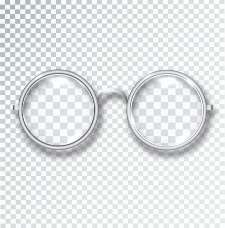 Round frame Glasses Icon Transparent Sunglasses accessory. Optics lens vintage trendy Glasses. Vectorのイラスト素材