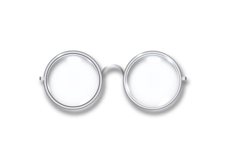 Round frame Glasses Icon Transparent Sunglasses accessory. Optics lens vintage trendy Glasses. Vectorのイラスト素材
