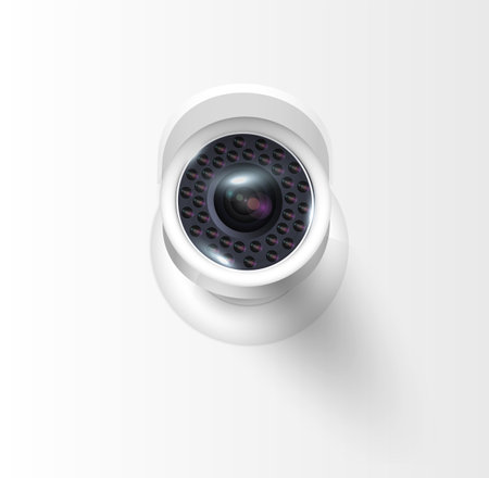 Security cameras on modern building. Professional surveillance camera. Security system, technology...