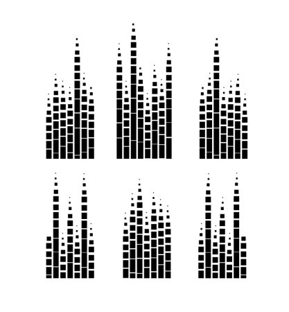 Vector Halftone Transition Abstract . Seamless Black And White Irregular Rounded Lines Background for modern flat designのイラスト素材
