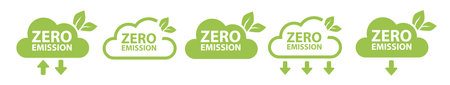 Zero Emission. Carbon neutral. Zero greenhouse gas emissions objective. Vectorのイラスト素材