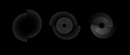 Spiral sound wave rhythm line dynamic abstract. Circular spiral sound wave rhythm from lines. Vectorのイラスト素材