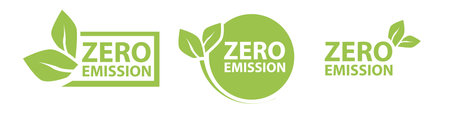 Zero Emission Net zero icon, CO2 net-zero emission, carbon neutral concept. Vectorのイラスト素材