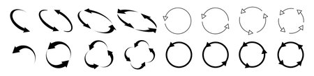 Circle arrow icon set. circular arrow icon refresh reload. Set of circle arrows. Vectorのイラスト素材