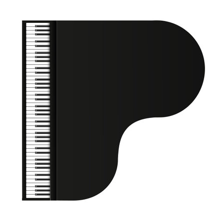 grand piano musical instrument row of black and white keys vectorのイラスト素材