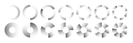 Circular Graphic Elements. Glitch Halftone Texture . Vectorのイラスト素材