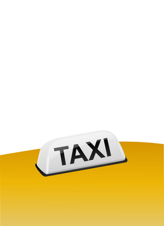 Taxi driver business card template. Yellow French Taxi Sign Design. Template for Taxi Service. Vectorのイラスト素材