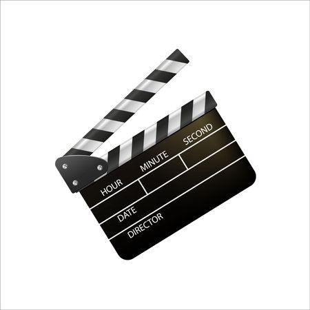 Film clappers boards isolated on white background. Blank movie clapper cinema. Vector movie clapper board EPS .のイラスト素材