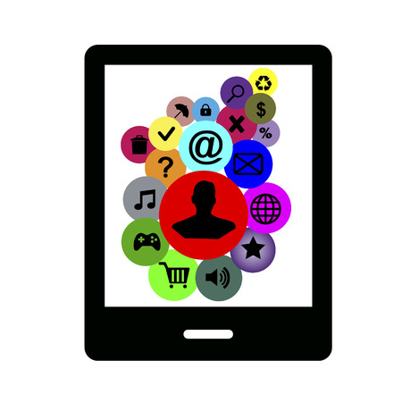  Illustration of smartphone Internet addictionのイラスト素材