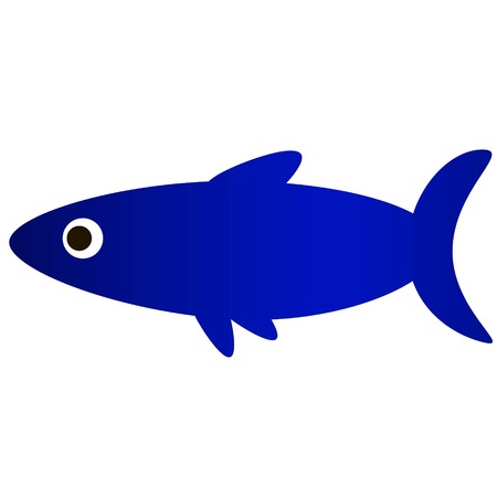 Illustration of a blue fishのイラスト素材