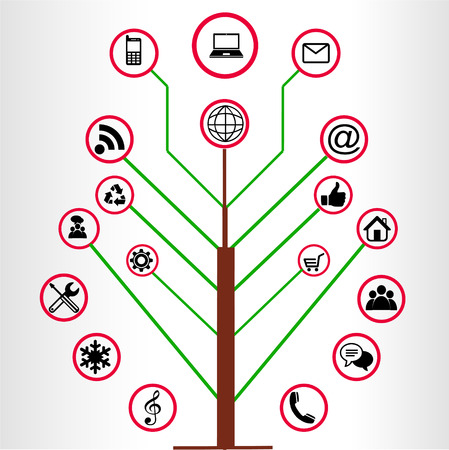 Wood Social Media Iconsのイラスト素材