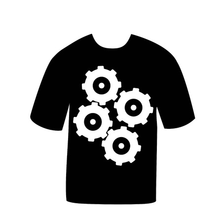 T-shirt with a picture gearsのイラスト素材