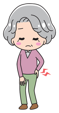 Low back pain old peopleのイラスト素材