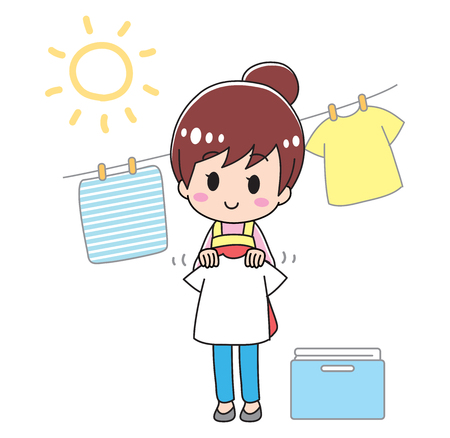 Housewife Washingのイラスト素材