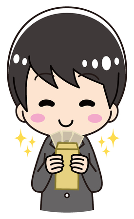 Men who are pleased with the bonusのイラスト素材
