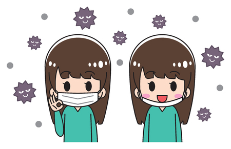 Woman wearing a maskのイラスト素材