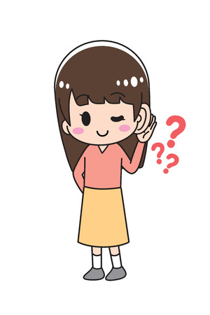 Listening womanのイラスト素材