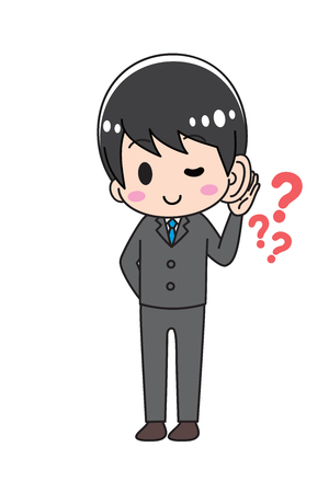 Listening suit men in suitのイラスト素材
