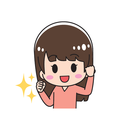 Woman doing a guts poseのイラスト素材