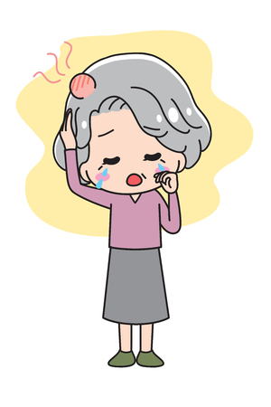 Dandelion falling senior womanのイラスト素材