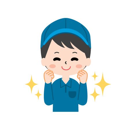 The man of the moving company Upper bodyのイラスト素材