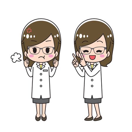 Female Doctor white coat setのイラスト素材