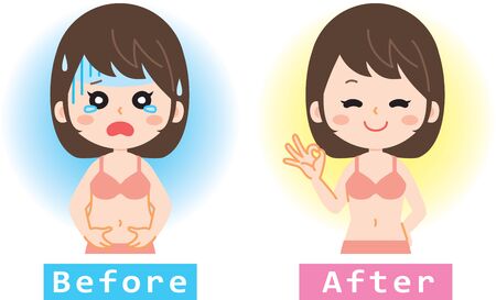 Illustration of a woman who is dietingのイラスト素材