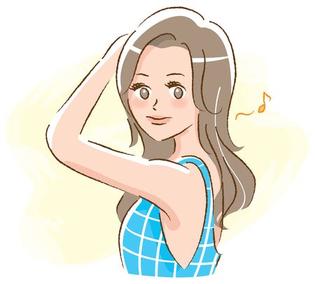 A woman with beautiful armpitsのイラスト素材