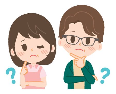 Illustration that couple is worriedのイラスト素材