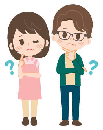 Illustration that couple is worriedのイラスト素材