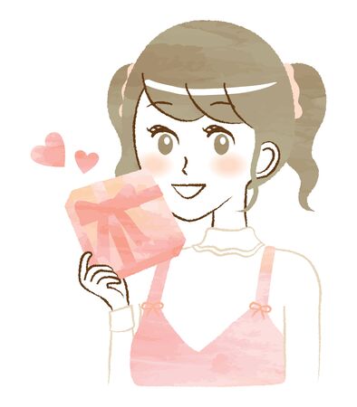 Illustration of a woman with a presentのイラスト素材