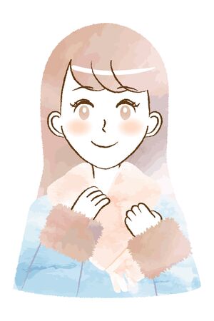 Illustration of a woman wearing a scarfのイラスト素材