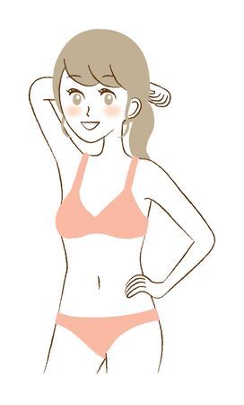 Illustration of breast augmentation surgeryのイラスト素材