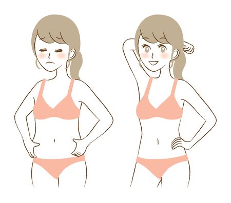 Women who succeeded in dietingのイラスト素材