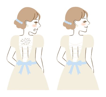 Woman with hair on her backのイラスト素材
