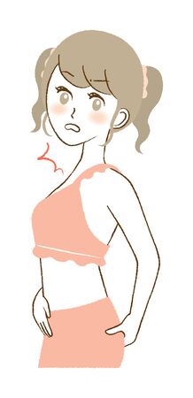Illustration of a woman pinching ass meatのイラスト素材