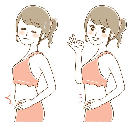 My lower stomach sticks outのイラスト素材