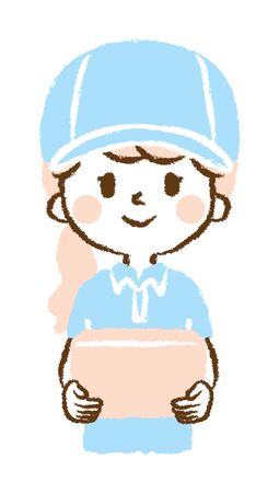 Illustration of a moving womanのイラスト素材