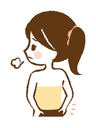 She has a big bumのイラスト素材