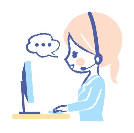 Illustration of operator consultant womanのイラスト素材