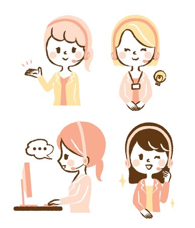 Illustration of operator consultant womanのイラスト素材