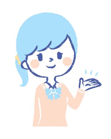 Female students to introduceのイラスト素材