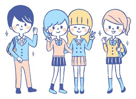 Student illustration setのイラスト素材