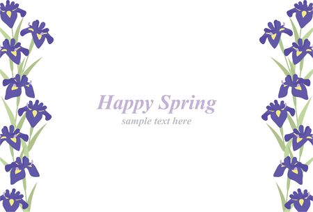 Frame illustration of ayame blooming in springのイラスト素材