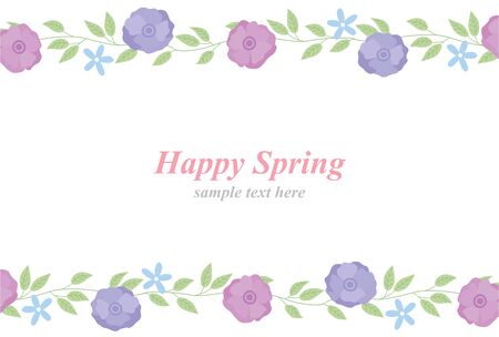 Frame illustration of anemone blooming in springのイラスト素材