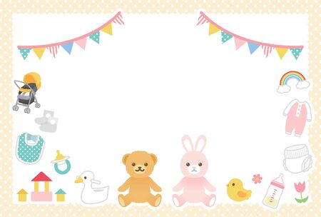 Cute illustration set of baby goodsのイラスト素材