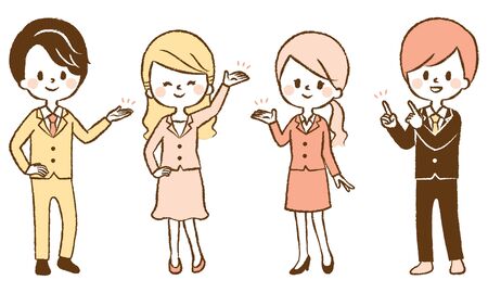 Company employees give presentationsのイラスト素材